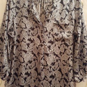 Liz Claiborne V neckline Paisley Blouse